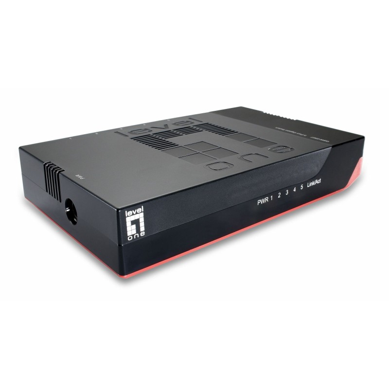 LevelOne GSW-0507 network switch Unmanaged Gigabit Ethernet (10/100/1000) Black, Red